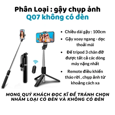 Gậy Chụp Ảnh Tự Sướng Q07 3 Chân Đa Năng Xoay 360 độ - Giá 67.000₫, giảm 15.410₫ 4