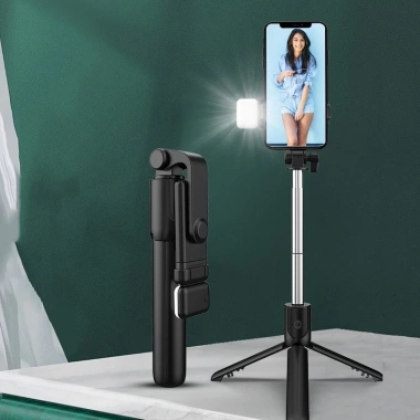 Gậy chụp ảnh tự sướng từ xa, đèn LED, quay 360°, gấp gọn bỏ túi tiện lợi 3
