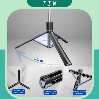 Gậy Chụp Selfie Tripod F16 - Cao 1.7m, Xoay 360 độ, Remote Bluetooth, Livestream Video, Giá 155k (Giảm từ 196.850)