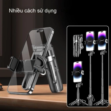 Gậy chụp tự sướng gấp gọn Bluetooth, điều khiển từ xa, kéo dài, chân vững chắc - Giá 167.279 VND