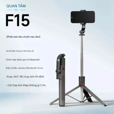 Gậy F15 chụp ảnh điện thoại, giá đỡ ba chân Bluetooth điều khiển từ xa 120.000₫ 8