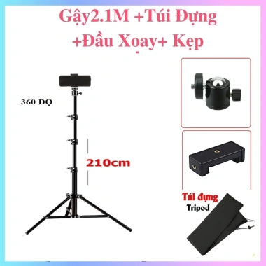 Gậy Kẹp Điện Thoại 2m1 Thu Gọn 65cm Quay Video Chụp Hình Kèm Túi Vải Vai 126.150₫ 5 Gậy Kẹp Điện Thoại 2m1 Thu Gọn 65cm Quay Video Chụp Hình Kèm Túi Vải Vai 126.150₫ 5
