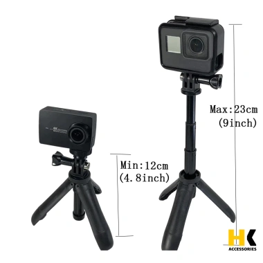 Gậy kiêm tripod mini 21cm mở rộng, gắn Actioncam GoPro, nhẹ gọn, dễ mang
