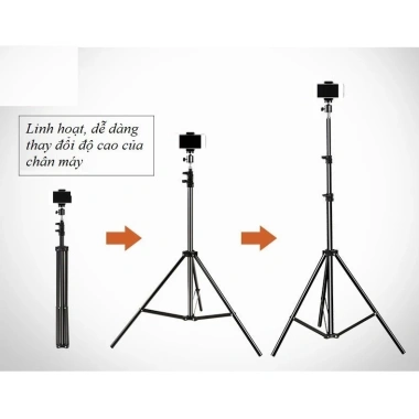 Gậy livestream 2.1m - Chân đỡ đèn 3 chân sắt, quay video, chụp ảnh - 68.000₫ 5