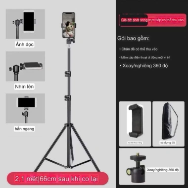 Gậy livestream 3 chân điện thoại - Quay video xoay 360°, chụp hình, giá 100.000₫ 6