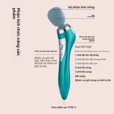 Gậy massage điện đa chức năng, làm nóng, rung cầm tay vai, cổ, eo - Giảm căng thẳng, 485.095₫