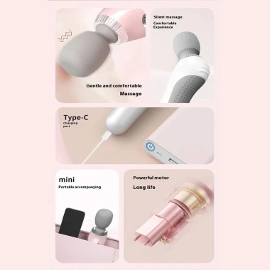 Gậy massage điện LONGPEAN cầm tay, rung tần số cao, 5 tốc độ, sạc USB, hoạt động yên tĩnh, búa massage di động