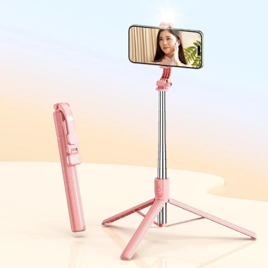 Gậy selfie 1.7m 3 chân quay video livestream, đèn LED, Bluetooth, tripod đa năng 8