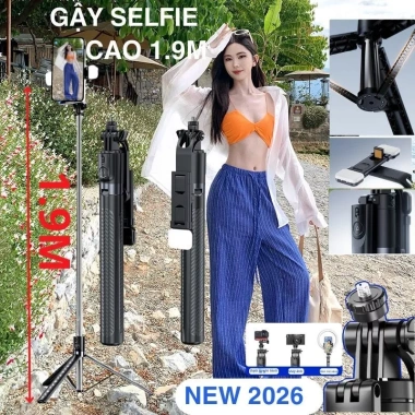 Gậy Selfie 3 Chân 1.75m Điều Khiển Từ Xa, Đèn Trợ Sáng, Tripod Livestream - 135k 5