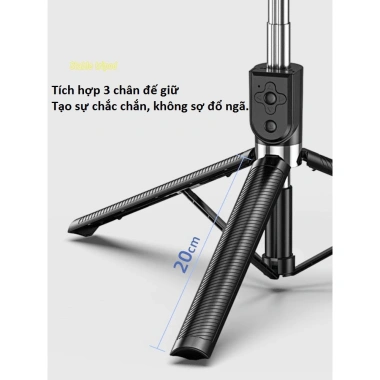 Gậy Selfie 3 chân 1.75m, điều khiển từ xa, tripod livestream - Giá ưu đãi 125k 6
