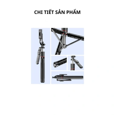 Gậy selfie 3 chân F16 1.7m - Điều khiển xa, đèn trợ sáng, quay livestream, giảm 18% 7