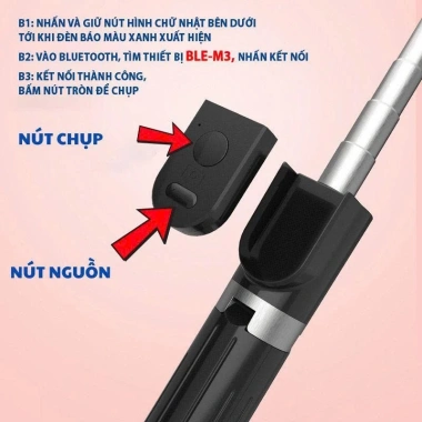 Gậy selfie 3 chân F34/F610 1.7m - Điều khiển từ xa, livestream, quay video, tripod đa năng - 140k 2