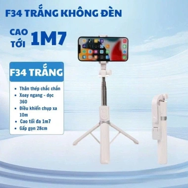 Gậy selfie 3 chân F34/F610 1.7m - Điều khiển từ xa, livestream, quay video, tripod đa năng - 140k 5