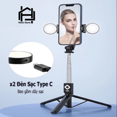 Gậy selfie 3 chân HSON cao cấp, đèn LED trợ sáng, remote điều khiển từ xa - Giá chỉ 95.000đ 6