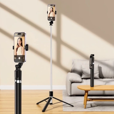 Gậy Selfie 3 Chân L 70-170cm - Điều Khiển Từ Xa, Quay, Livestream, Gấp Gọn 2