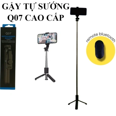 Gậy Selfie 3 Chân Q07 – Remote BT, Đèn LED 360, Chụp Ảnh & Quay Video, Giá 59k