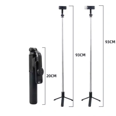 Gậy Selfie 3 Chân Q07 – Remote BT, Đèn LED 360, Chụp Ảnh & Quay Video, Giá 59k