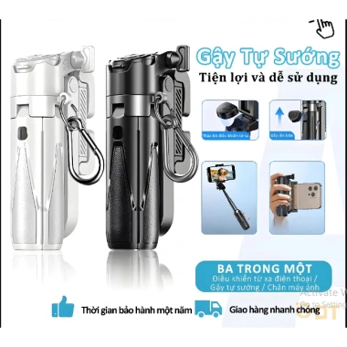 Gậy Selfie 3 trong 1 Tripod Bluetooth + Đèn Trợ Sáng 3 Cấp Độ Quay Vlog & Chụp Ảnh 2 Gậy Selfie 3 trong 1 Tripod Bluetooth + Đèn Trợ Sáng 3 Cấp Độ Quay Vlog & Chụp Ảnh 2