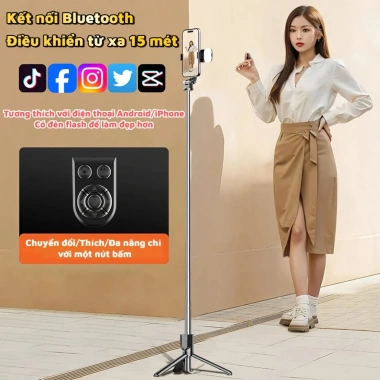 Gậy selfie 360° - Chân máy đứng, giá đỡ Bluetooth, livestream và du lịch - 119k 3
