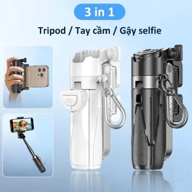 Gậy selfie 3in1 Bluetooth 4 chân kim Tripod 360 chống rung livestream 119.539 VND