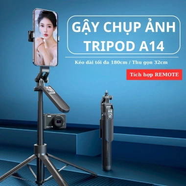 Gậy Selfie 4 Chân A14 HD DESIGN – Remote Điều Khiển, Độ Dài 30‑180cm, Chính Hãng, Giá 60.000₫ 3