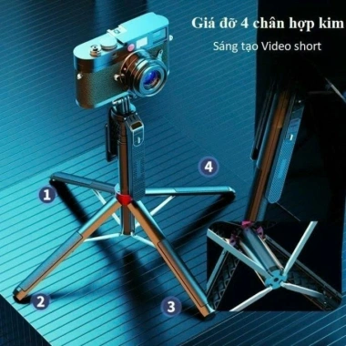 Gậy Selfie 4 chân P185 - Chiều dài 30-180cm, tặng remote, giảm còn 260.000đ