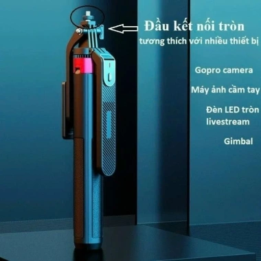 Gậy Selfie 4 chân P185 - Chiều dài 30-180cm, tặng remote, giảm còn 260.000đ