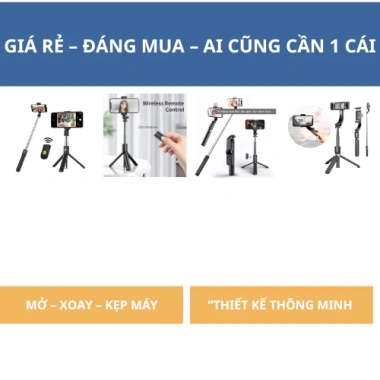 Gậy selfie bluetooth 3 chân đa năng 70cm gấp gọn - Tripod tiện lợi giảm 20%