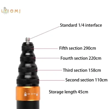 Gậy Selfie Carbon vô hình mở rộng, điều chỉnh cho Insta360 Hot - Giá ưu đãi 234k