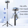 Gậy selfie F16 remote, chân tripod, kẹp điện thoại quay video giá chỉ 145.000₫