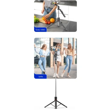 Gậy selfie F16 remote, chân tripod, kẹp điện thoại quay video giá chỉ 145.000₫
