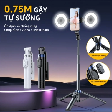 Gậy selfie gấp gọn A08 – Giá đỡ sàn đa năng, chụp ảnh điện thoại tiện dụng, giảm giá 225.000 cho du lịch
