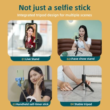 Gậy selfie LED trợ sáng, Bluetooth điều khiển từ xa, chụp hình tự sướng - 39.000₫ 3