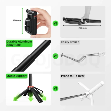 Gậy selfie mini GOOJODOQ góc điều chỉnh, Bluetooth điều khiển từ xa, độ dài 130-410mm, siêu chắc, chỉ 229.000₫ 2