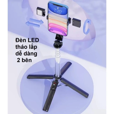 Gậy Selfie Mini P06 104cm Đèn LED Remote 4 Chân Đỡ Nhỏ Gọn Chắc Chắn 161.720₫