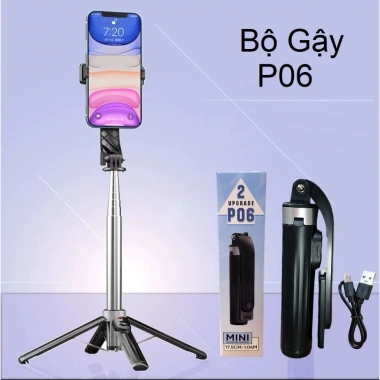 Gậy Selfie Mini P06 104cm Đèn LED Remote 4 Chân Đỡ Nhỏ Gọn Chắc Chắn 161.720₫