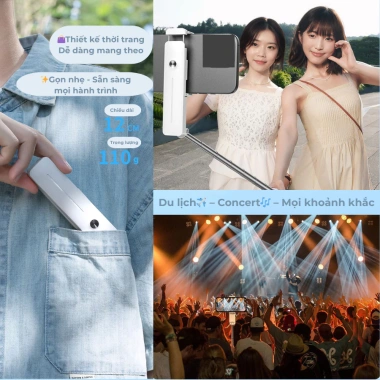 Gậy Selfie Mini T2 Bluetooth 3in1 - Đèn Trợ Sáng, Gập Nhỏ Gọn, Giá chỉ 99.000₫ 2