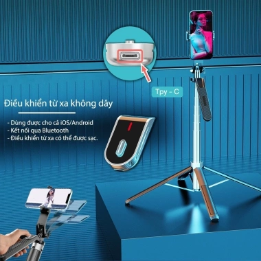 Gậy Selfie P180/P185 cầm tay quay video xoay 360 độ - Giá chỉ 212.000đ