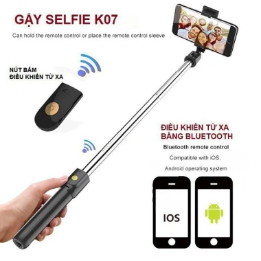 Gậy selfie Q07 3 chân giá đỡ kèm remote Bluetooth - Giá chỉ 51.999 VND