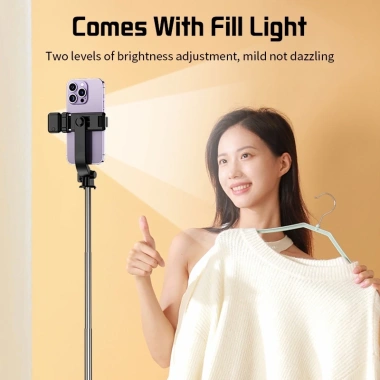Gậy Selfie R1-L kèm Remote và Tripod 3 chân, giá đỡ điện thoại, đèn LED trợ sáng - 82.000₫