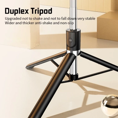 Gậy Selfie R1-L kèm Remote và Tripod 3 chân, giá đỡ điện thoại, đèn LED trợ sáng - 82.000₫