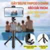 Gậy Selfie Tripod 3 chân Bluetooth 70cm nhựa ABS và inox, remote điều khiển 5