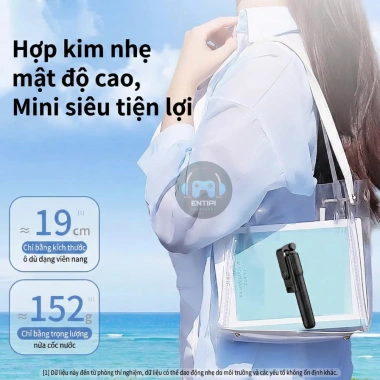 Gậy Selfie Tripod 3 chân Bluetooth 70cm nhựa ABS và inox, remote điều khiển