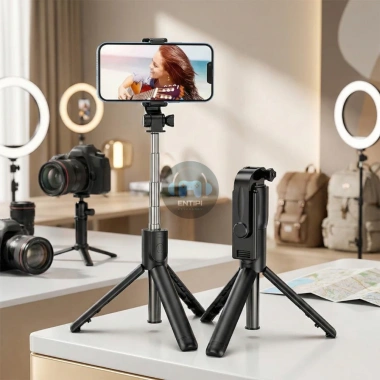 Gậy Selfie Tripod 3 chân Bluetooth 70cm nhựa ABS và inox, remote điều khiển 9 Gậy Selfie Tripod 3 chân Bluetooth 70cm nhựa ABS và inox, remote điều khiển 9