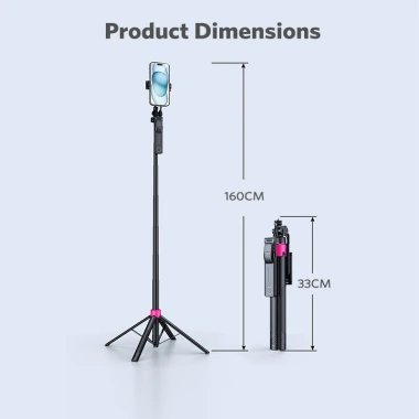 Gậy Selfie Tripod 4 Chân 1.6m MeeGoo Chụp xa Bluetooth, Livestream, Giá 224.420₫ 3