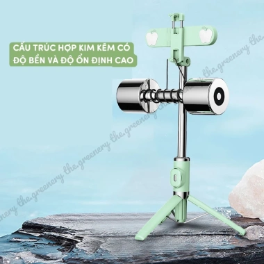 Gậy Selfie Tripod Đa Năng Bluetooth Remote, Chân Đế Hợp Kim Kẽm Bền, Giá 265k