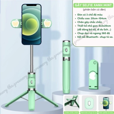 Gậy Selfie Tripod Đa Năng Bluetooth Remote, Chân Đế Hợp Kim Kẽm Bền, Giá 265k