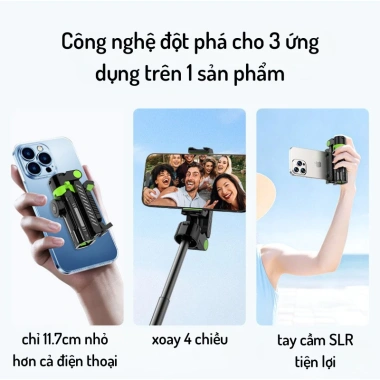 Gậy selfie tripod mini YF01 3 trong 1 Bluetooth, xoay 360°, chụp ảnh video - 130.000đ