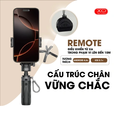 Gậy Selfie Tripod SS21 XO Bluetooth 4 chân gấp gọn, giá 324.000đ Gậy Selfie Tripod SS21 XO Bluetooth 4 chân gấp gọn, giá 324.000đ