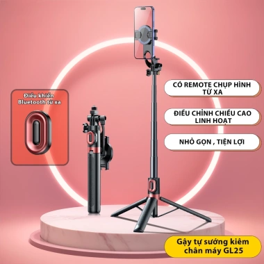 Gậy selfie từ tính GL25 chân máy nam châm chắc chắn cho iPhone - Giá 330.000₫